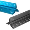 Architectural Scale Ruler: 12" Imperial Aluminum Alloy Metal Architecture Measuring Tools, Engineering Drafting Construction Drawing Blueprints Triangular Architect Scaling Rulers,2Pcs