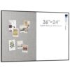 ARCOBIS Cork Board White Board Combo, 36"X24" Linen Bulletin Board Whiteboard for Wall, Magnetic Dry Erase Corkboard for Home, Office, School, Grey