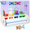 Arfetigo Tabletop Paper Roll Dispenser Art Easel with Paper Roll(Purple)