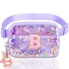 ARIVOY Initial Fanny Pack for Girls - Belt Bag for Teens Kid Teen Girl Kid Birthday Gift Purple B
