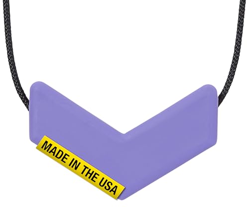 ARK Chevron Chew Necklace, Chew Necklaces for Sensory Kids and Adults, Oral Fidget for Autism, ADHD, SPD, Anxiety, Medical-Grade Sensory Chew Necklace, XXT, Very Firm, Lavender