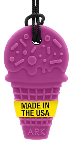 ARK Ice Cream Chew Necklace, Chew Necklaces for Sensory Kids and Adults, Oral Fidget for Autism, ADHD, SPD, Anxiety, Medical-Grade Sensory Chew Necklace, Standard, Softest, Magenta