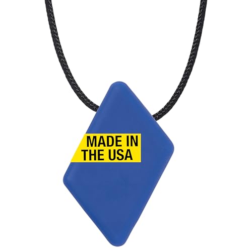ARK ParaBite™ Small Chew Necklace, Chew Necklaces for Sensory Kids and Adults, Oral Fidget for Autism, ADHD, SPD, Anxiety, Medical-Grade Sensory Chew Necklace, Standard, Softest, Dark Blue