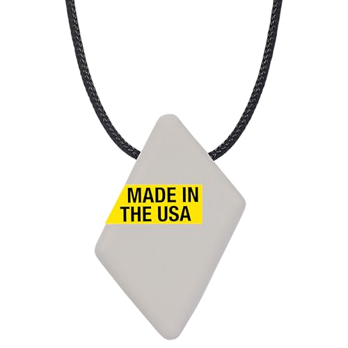 ARK ParaBite™ Small Chew Necklace, Chew Necklaces for Sensory Kids and Adults, Oral Fidget for Autism, ADHD, SPD, Anxiety, Medical-Grade Sensory Chew Necklace, Standard, Softest, Light Grey