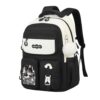 Armbq Black Backpack for Girls - Teens School Backpack - Kids Bookbag for Elementary Middle School with Furry Pendant