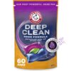 ARM & HAMMER Deep Clean Odor Formula Laundry Detergent Power Paks, Radiant Burst Scent, 60 Count, 60 Loads