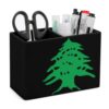 Arms of Lebanon Desk Organizer PU Leather Caddy Holder