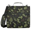 Army Camouflage Black Green Line 3 Rings 1.5 inch Binder with Zipper with Shoulder Strap Multiple Pockets Document Organizer Bag for School and Office