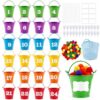 ARQRHTLY 24 Set Colorful Classroom Management Tools Positive Behavior Reward Metal Bucket Fillers Activities Behavior Management Classroom Tools for Teacher Essentials Preschool Elementary