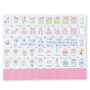 Arrowbash 160 Pcs Mini Mahjong Tiles Set 1.2 Inch Tiles American Mahjong Game with 8 Different Patterns Mah Jong Block Set for Mahjongs Lovers