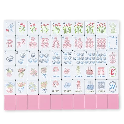 Arrowbash 160 Pcs Mini Mahjong Tiles Set 1.2 Inch Tiles American Mahjong Game with 8 Different Patterns Mah Jong Block Set for Mahjongs Lovers