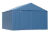 Arrow Shed Elite 12' x 12' Tall Outdoor Steel Storage Shed with High Gable and Lockable Doors Storage Building, Blue Grey