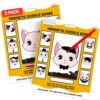 ArtCreativity Cat Magnetic Doodle Face - 2 Pack - Vintage Retro Toys, Travel Toys for Kids, Magnet Drawing Doodle Board for Kids - Magnetic Toys Game, Travel Essentials Games for Ages 3+