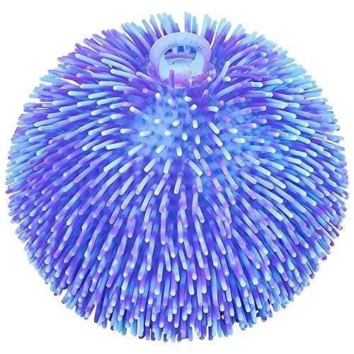 ArtCreativity Tie Dye Puffer Ball with Hanging Loop, Spiky Stress Relief Balls, 7 Inch Squeeze Fidget Toys for Kids, Calming Sensory Balls for Autistic Children, Party Favor