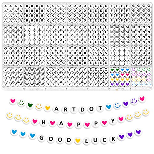 ARTDOT 1400 PCS Letter Beads for Jewelry Making Kit, 28 Styles Alphabet Beads for Friendship Bracelets Assorted Preppy Beads with Storage Case