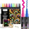 Artecho 12 Colors Liquid Chalk Markers with 6mm Reversible Tip Pens