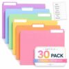 ARTFLY Colored File Folders,30 Pack Manilla Folders 8.5 x 11, 1/3 Cut Tabs