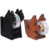 Artibetter 2pcs Animal Shaped Tape Holder Wooden Desktop Tape Dispenser Practical and Sturdy Office and Study Supplies with Cute Cat and Rodent Designs