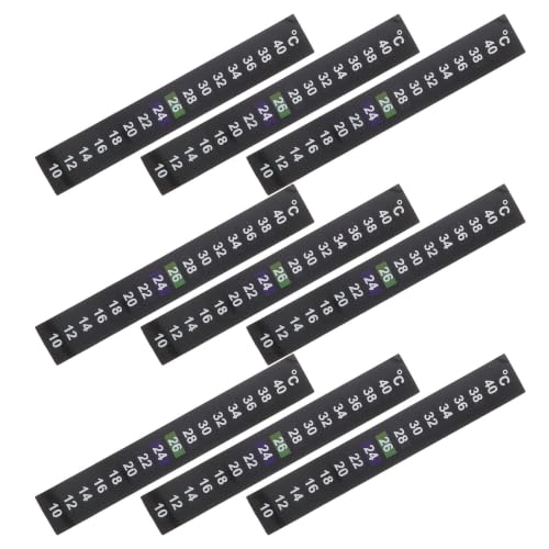 Artibetter 9pcs Fish Tank Sticker Thermometer Strip for Freshwater Aquarium and Aquatic Pets, Self-Adhesive Liquid Crystal Tape Accurate Readings and Quick Response, for Home and Outdoor Tank