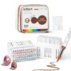 Articzsy 48/72/120 Colors Direct Liquid Acrylic Soft-Tip Marker Pen Set, Portable Storage Bag Packaging, Soft Tip with Controllable Ink Flow, High Coverage for Paper Wood Stone Glass (120 Colors)