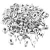 ARTISAMILY 30pc Silver Letter Keychain Beads Large Hole European Beads