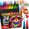 ARTISTRO 24 Acrylic Paint Markers - Paint Pens for Drawing - For Fabric, Rock, Glass, Wood, Molds - Arts & Crafts Gift for Adults, Teens, Kids, Classroom Must Haves & School Supplies