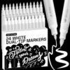 ARTISTRO 24 White Acrylic Paint Markers - Paint Pens for Drawing - For Fabric, Rock, Glass, Wood, Molds - Arts & Crafts Gift for Adults, Teens, Kids, Classroom Must Haves & School Supplies