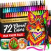 ARTISTRO 72 Precision Dual-Tip Acrylic Paint Markers – Paint Pens Set with Dot & Fine Tips for Fabric, Rock, Glass, Wood, Coloring Books – Arts & Crafts Gift – Classroom Must Haves & School Supplies