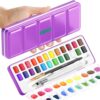 ARTISTRO Vivid Watercolor Paint Set with Palette & Brush Pens - 24 Colors