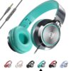 ARTIX Pack of 60 Wired Kids Headphones for School (Turquoise), Microphone & Volume Control - Bulk Classroom Headphones with Mic, Teens Corded Head Phones for Laptop, Chromebook, Tablet 3.5mm Aux Cord