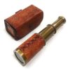 ARTIZANSTORE Brass Pirate Spyglass | Collapsible Hand Telescope with Leather Case | 6 Inch Solid Brass Telescope for & Collectors | Vintage Nautical Decor