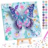 Arts and Crafts for Kids Age 8-12, Diamond Art Kit for Kids, Gifts for 6 7 8 9 10 Year Old Girls, Birthday Presents Toys for Girl Teen, Fun Activities Gem Art Butterfly Kit with Frame for Home Decor