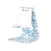 AsAlways Bling Rhinestone Cell Phone Stand for Desk Adjustable Foldable Aluminum Phone Holder with Anti-Slip Base and Convenient Charging Port, Fits All Smart Phones
