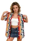 Ascrazy Womens Bowling Shirt Bowler Lover Gift Tee Hawaiian Button Down Top