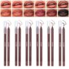 Aseawave 6 Colors Matte Lip Liner Pencils Set, Waterproof Long Lasting Creamy Lip Liners, No Feathering, Smooth Glide Non-Feathering Defined Lip Liner for Daily Makeup