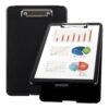 ASelected A4 Clipboard with Storage, Clipboard with Pen Holder, Plastic Clipboards with Compartment, Heavy Duty Storage Box Folder for School, Office, Medical Personnel (Black)