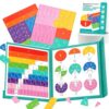 ASFHJP Magnetic Fraction Playbook, 102 Pcs Magnetic Fraction Educational Puzzle Set, Montessori Fraction Manipulatives for Elementary School, Interactive Learning Toys for Kids