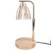 Asixxsix Candle Warmer Lamp, Height Adjustable Electric Wax Melt Warmer with 8H Timer 4 Brightness Levels Flameless Design Bamboo Wood Base for Home Room Decoration (US Plug)