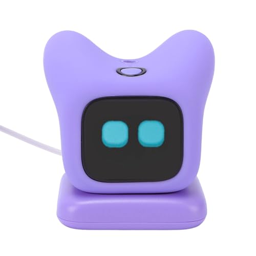 Asixxsix Desk Robot, Emotional Recognition Voice Commands AI Robot Pet with Magnetic Charging Dock for Kids Adults Interactive Learning Companion Compact Portable Design (Purple)