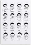 ASL Emotions Feelings Signs Poster Educational Hand Gestures Communication Chart for Classroom