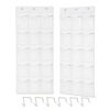 ASLVMO 2 Pack Classroom Headphone Storage Organizer, 30 Pockets Over Door Hanging Storage Bag with 62 Label Stickers & 6 Hooks, Clear PVC Storage Pockets for School Library Office Home