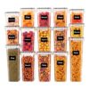 Asnews 15PC Pantry Storage Containers, Airtight Food Storage Containers with Lids, BPA Free Kitchen and Pantry Organization and Storage Set for Pasta, Dry Food, Flour and Sugar, Cereal