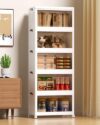 Asnews 5 Tier Stackable Storage Bins with Lids & Magnetic Doors, for Bedrooms, Living Rooms, and Studies