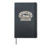 Astoria Oregon Vintage Banner Lighthouse Souvenir Hardcover Journal, Black