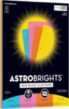 Astrobrights Filler Paper, 8" x 10 1/2", Wide Ruled, 20 Lb | FSC Certified | Assorted Colors | 100 Sheets, Pack of 6