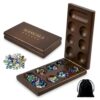 ASTROLIN Wooden Mancala Board Game, Foldable Board with Magnetic Closure
