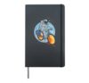 Astronaut on bike cycling to the moon funny Hardcover Journal, Black
