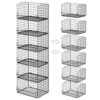 Astrorhine 6-Tier Stackable Closet Organizers and Storage Basket - Foldable Closet Shelf Organizer System, Sturdy Metal Space-Saving Clothes Storage Bins for Wardrobe, Black