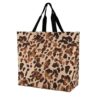 ASUOEFR Brown Cow Print Pattern Tote Bag Grocery Bags Shopping Bags