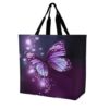 ASUOEFR Cute Purple Butterfly Tote Bag Grocery Bags Shopping Bags